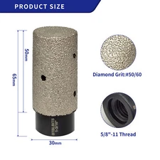 30mm Diamond Milling Finger Bit Drilling Hole Saw Granite Masonry Marble Tile