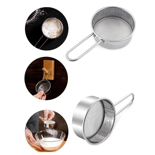 Stainless Steel Powdered Sugar Shaker Flour Cocoa Sifter for Baking & Coffee - Picture 4 of 6