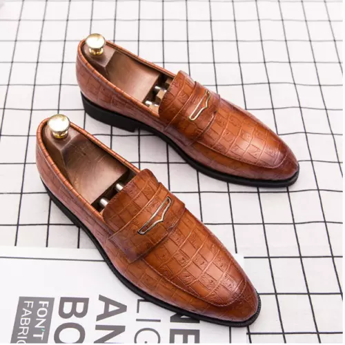 Pointed Toe Loafers Schuhe Herren Business Hochzeit Party Kunstleder Schuhe - Bild 10 von 16
