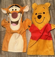 Winnie-the-Pooh  Tigger 9" Hand Puppets plush bear lot by Mattel, Disney, VTG