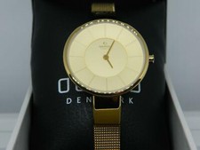 Image of Obaku Women's SOL Gold Plated Steel Mesh Bracelet Watch with Gold Colour Dial