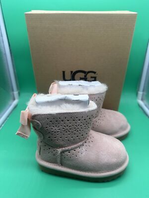 UGG Australia Toddler T Dae Sunshine Perf Boots 1019819T BPNK With Pink Bow NEW