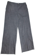 Carolina Herrera Wool Stretch Blend Wide Leg Straight Pants Womens Size 10 Gray