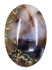 53.2ct Natural Moss Agate Oval Cabochon Landscape Untreated, Unheated