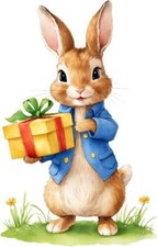 Peter Rabbit Flower Wall Art Bedroom Nursery Decor Colourful Vinyl Sticker Decal