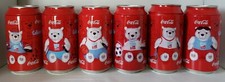 FULL SET of 6 - Athens 2004 Olympics COCA COLA - plush Polar Bear IN A CAN