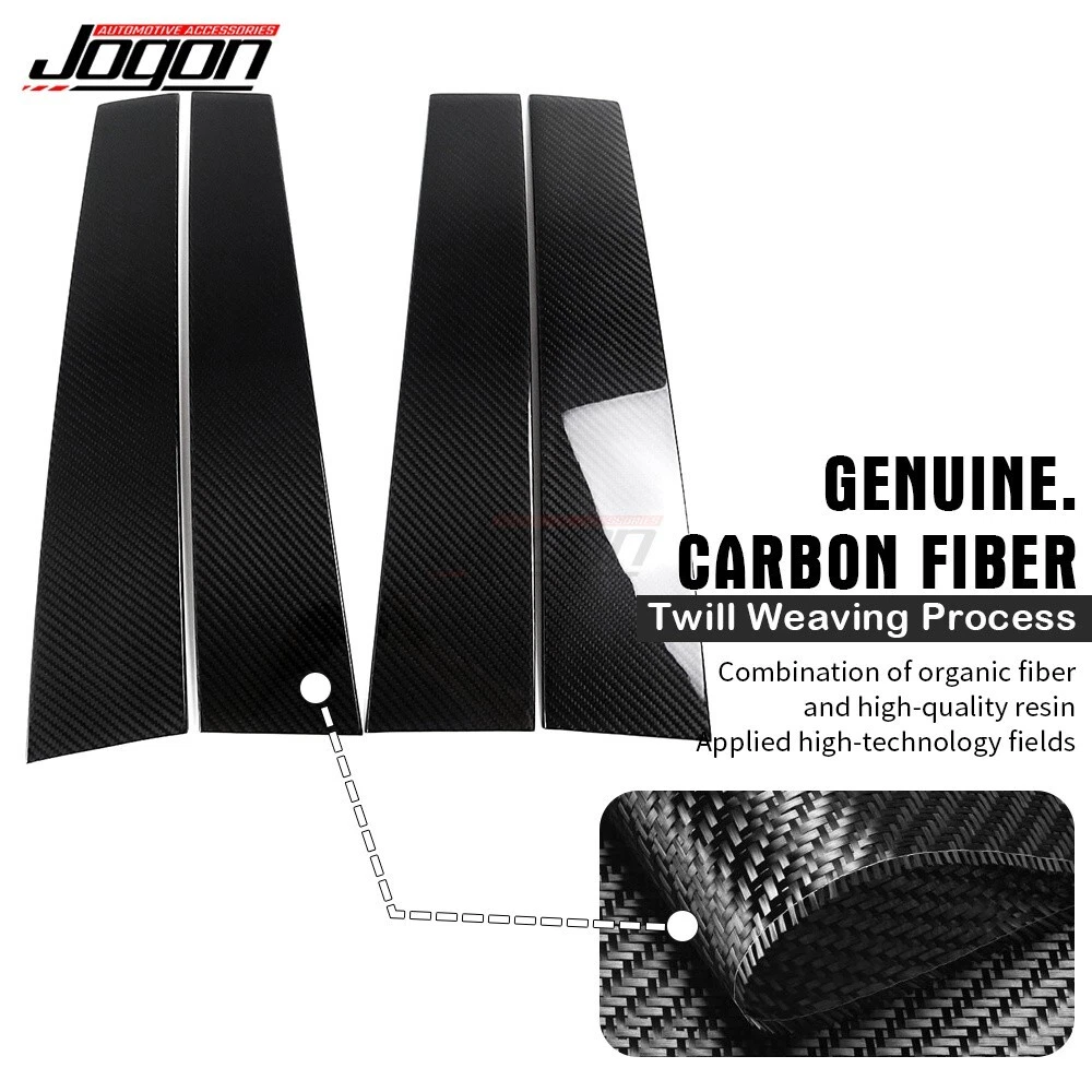 Dry Carbon Fiber Window B Pillar Post Covers Trim For Dodge Ram 1500 TRX 2019-24 - 第 2 张/共 14 张