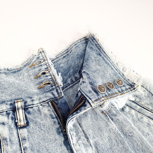 Vintage Crayon High Waist Mom Jeans Jeans Size 7/8 Fringe Acid Wash 3 Button Zip - Picture 5 of 9