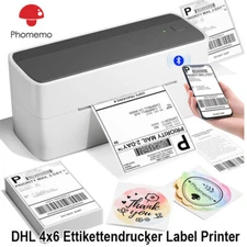 Bluetooth Shipping Label Printer or 4x6 Thermal Paper for Small Business Lot