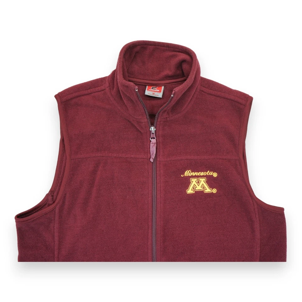 Chaleco sin mangas con cremallera bordado polar mediano Colosseum Minnesota para mujer Foto 3 de 4