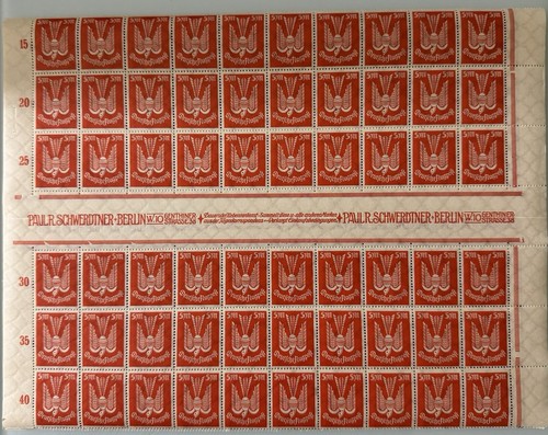 Germany Stamps-German Realm Airmail 1923 Sets Of 8 Sheets 480 Stamps MNH - Picture 3 of 9