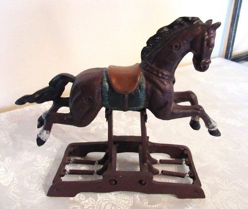 Vintage Gusseisen Sammler Spielzeug Schaukelpferd Figur - Bild 18 von 18