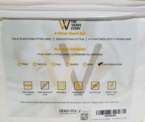Weave Story Egyptian Cotton Sheet Set - Picture 27 of 29