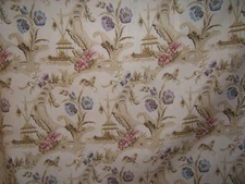 Lee Jofa, Fantaisie Chinoise, Chinoiserie Garden Scene, BTY, Color Cream