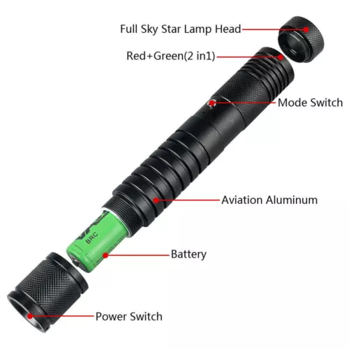 8000m Double Color Green+Red Laser Pointer Pen Rechargeable Light Lazer Kit - Picture 8 of 11