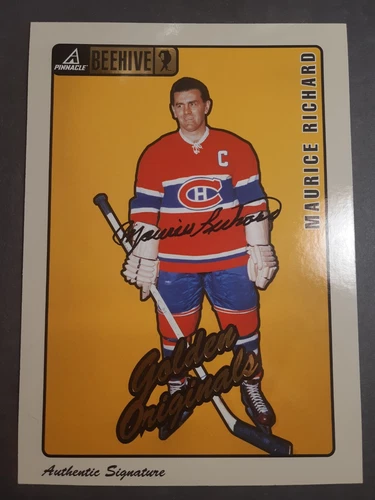 Maurice Rocket Richard Authentic Signature 5x7 1998 Pinnacle Beehive NM-M