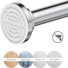 41 in-67 in Stainless Steel Shower Curtain Adjustable Tension Rod No Drilling