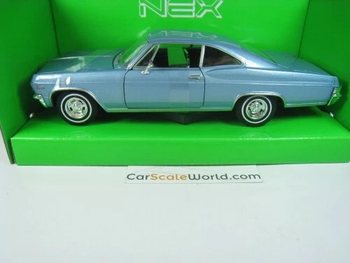 CHEVROLET IMPALA SS 396 1965 1/24 WELLY (LIGHT BLUE) - Imagen 2 de 4