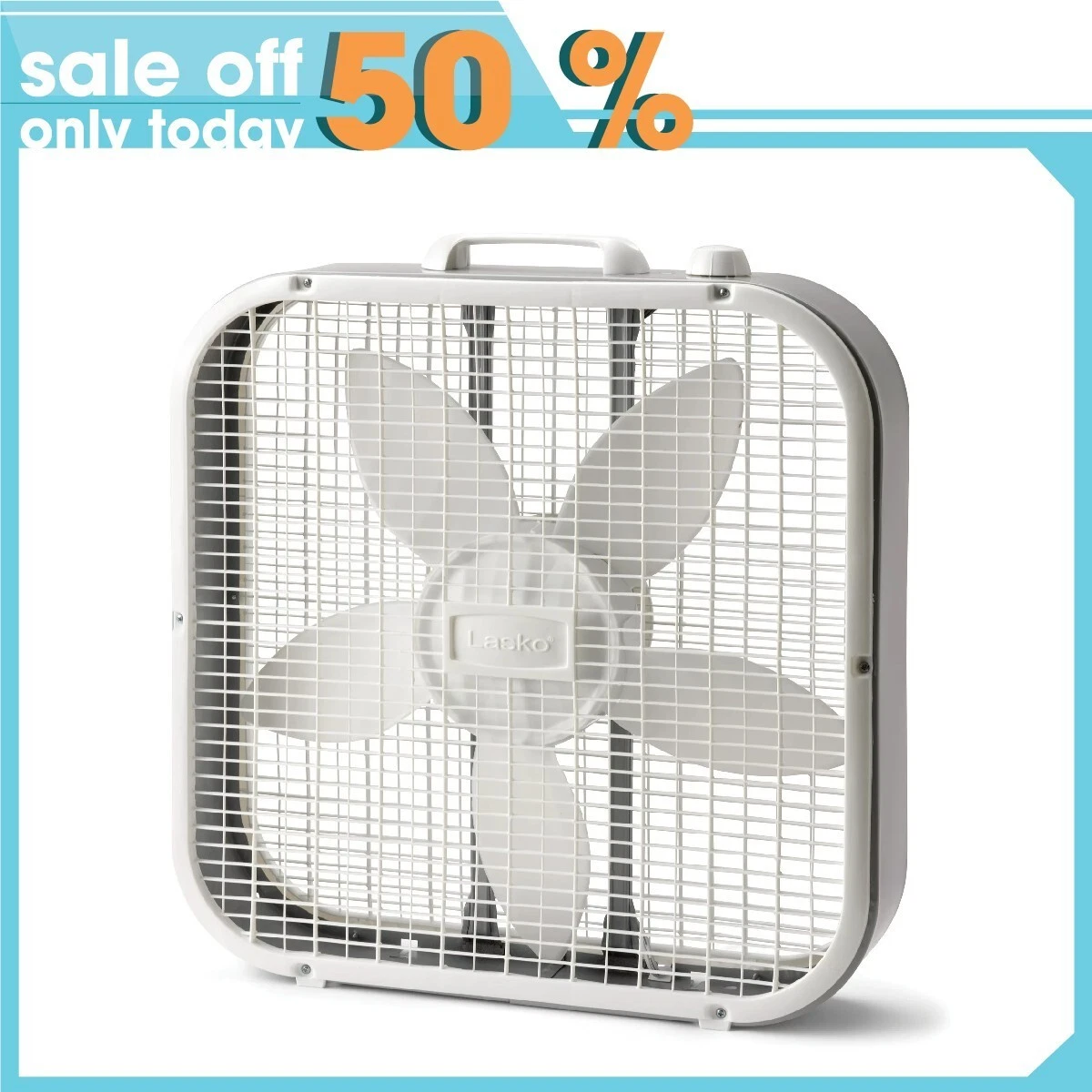 Lasko Cool Colors 20u0026#034; Box Fan with 3-Speeds, B20200, White new | eBay