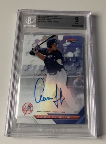 Aaron Judge 2016 Bowmans Best Beckett 9 Mint/ 10 Auto Signed Refractor RC Card