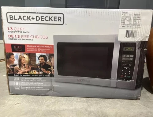 🌎 Black+Decker,Microwave Oven,DE1.3 Pies New Unopened Box.