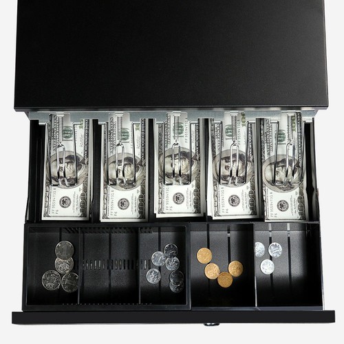 Manual/Electronic Heavy Duty Cash Drawer Cash Register POS 5 Bills 5 Coins Tray - Picture 4 of 12