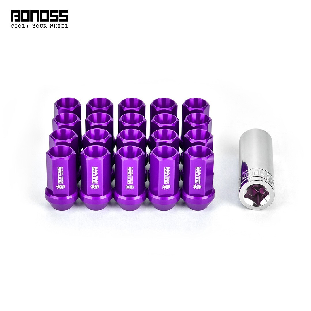 PURPLE　Number14 BONOSS 20Pc Purple 14x1.5 Tuner Wheel Lug Nut Set for Tesla