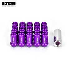 Bonoss 20pc Purple 14x1.5 Tuner Wheel Lug Nut Set For Tesla Cadillac Chevy Ford