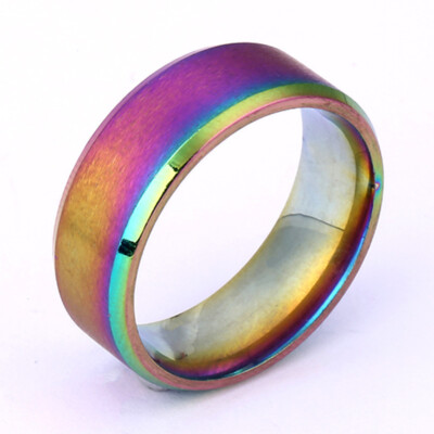 Men's Fashion Ring Charm Stainless Steel Black/Gold/Silver 8mm Width Sz 6-12