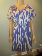 J. Crew Womens Silk Chiffon V-Neck Dress w/ Elastic Waist Purple 4