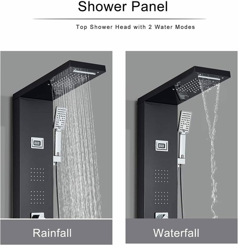 LED Moderna Panel de Ducha Acero Inoxidable Columna de Hidromasaje Para Baño - Imagen 50 de 140