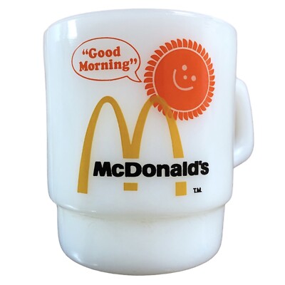 MCDONALDS COFFEE MUG 1976 - Vintage Fire King Anchor Hocking Retro