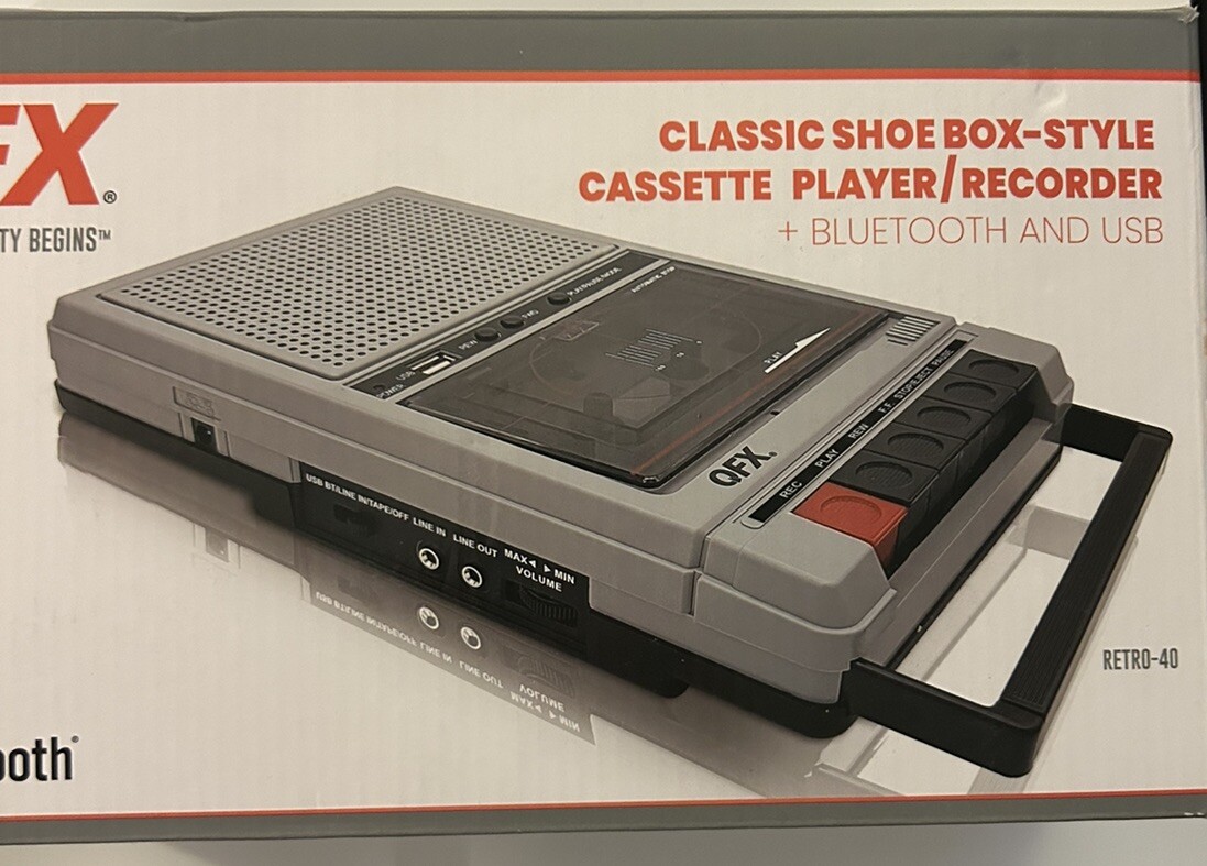 QFX RETRO SHOEBOX - Bluetooth対応 Amazon.com: QFX RETRO-39 Portable Shoebox Cassette Tape