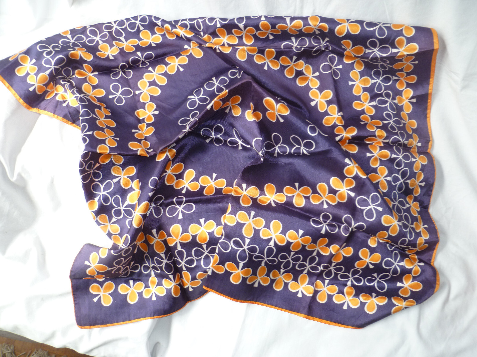 Two Assorted Vintage Polyester Silky Square Head … - image 2