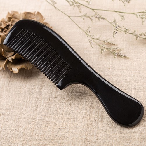 Natural Black Buffalo Horn Comb Horn Massage Comb Fine Toothed Comb Hair Comb - Picture 5 of 6