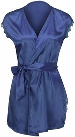 Womens Short Silk Robe Lace Trimmed Sexy Lingerie Comfy Sleepwear Babydoll Teddy