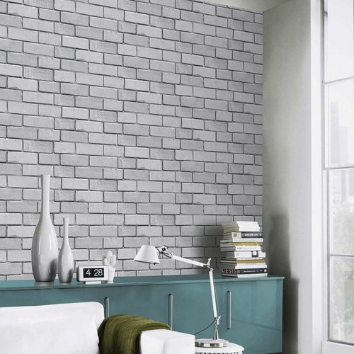 SILVER GREY DIAMOND BRICK WALLPAPER BY ARTHOUSE 669401, GLITTER, SOFT