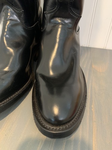 VTG NEW Justin Melo-Veal Western Boots Black Style 6637 Made USA - Size 9B - Picture 7 of 11