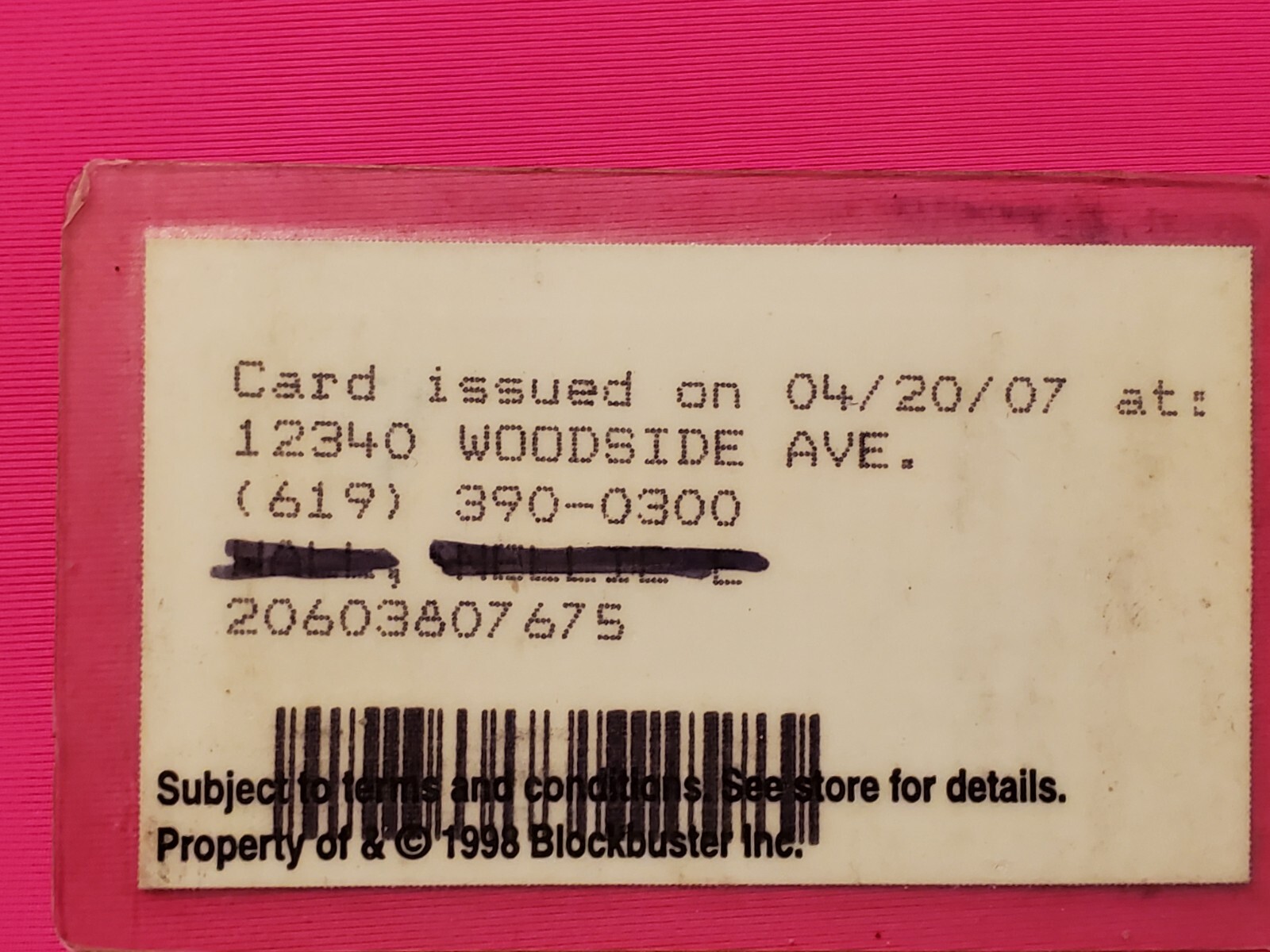 Video Rental Card ORIGINAL Vintage BLOCKBUSTER VIDEO Membership Rental Card issued 2007 ...