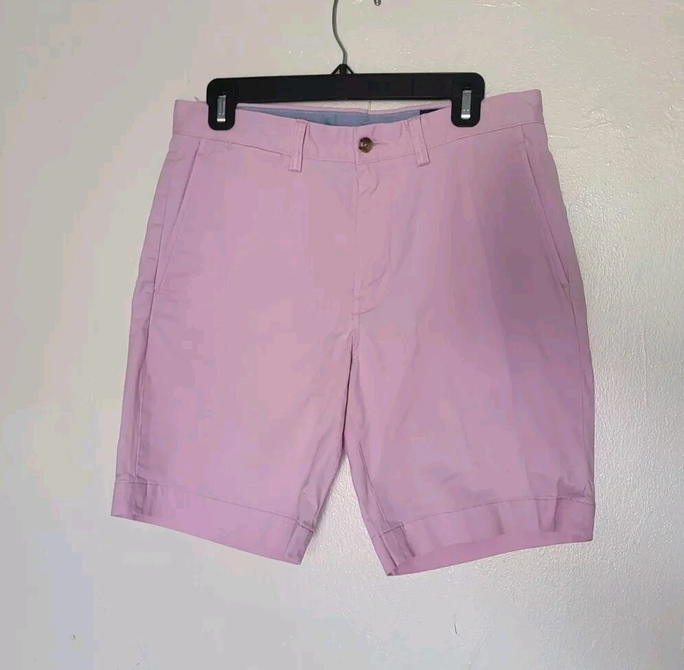 Polo Ralph Lauren Classic Men's Pink Flat Front Cotton Chino Short Size 30