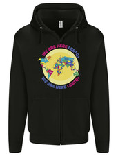 We Are Here LGBT Mens Zip Up Hoodie