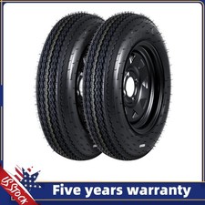 2-pack Trailer Tire On 12 Rims 4.80-12 480-12 4.80x12 4 Lug 4 Bolt Pattern