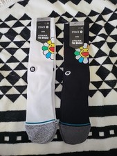 Stance X Takashi Murakami X The Broad Socks 1 Set Black And 1 Set White Medium