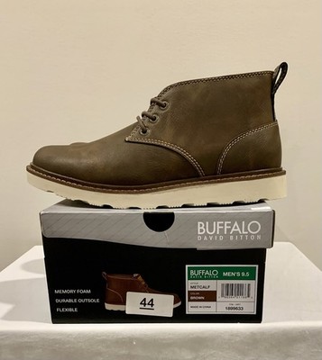 Buffalo David Bitton Men's 9.5 Metcalf Brown Boot Lace Up Memory Foam Insole NIB