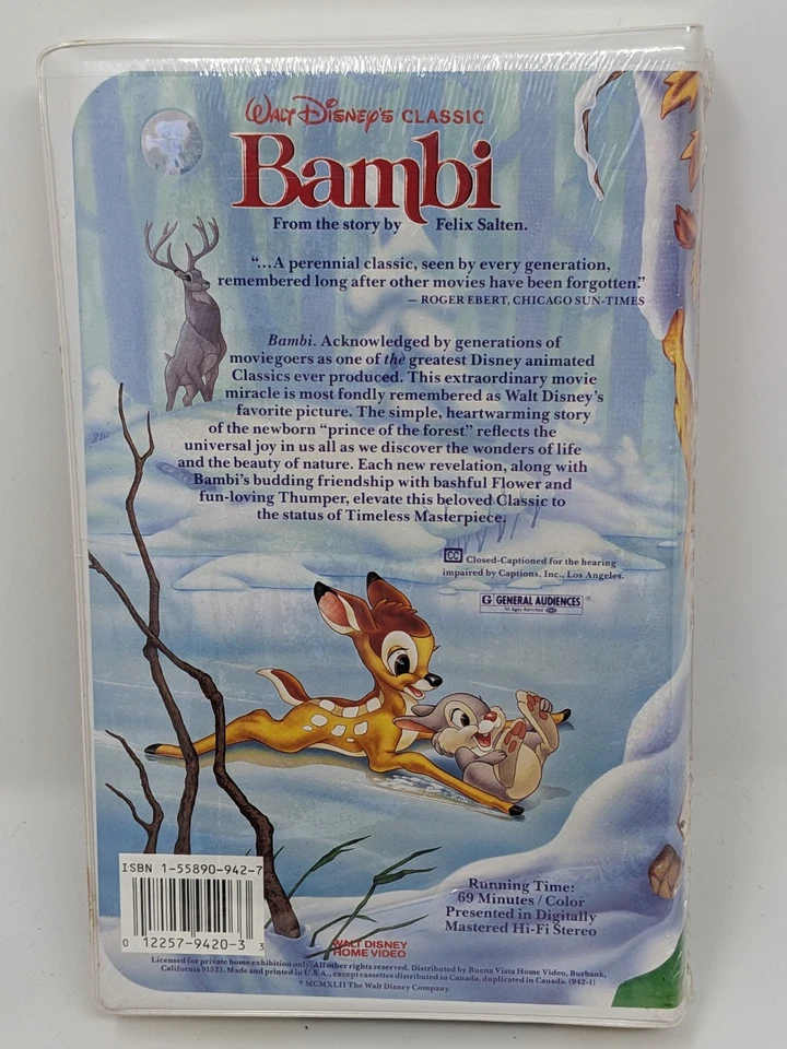 Disney Black Diamond VHS Bambi Sealed NEU - Bild 2 von 4