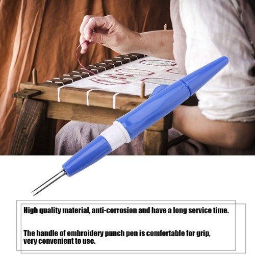 Embroidery Felting Needle Punch Pen With 3 Fine Needles Set For Craft (Blue) - Picture 8 of 11