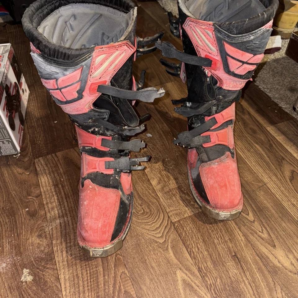 Botas de motocross Fly Racing Viper talla 10 color rojo Foto 2 de 4