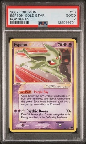 2007 POKEMON POP SERIES 5 #16 ESPEON-GOLD STAR PSA 2