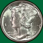 1945 Mercury Dime Brilliant Uncirculated BU Coin #40647