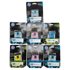 HP 02 Ink Cartridges Lot of 7 Yellow XL Light Cyan Light Magenta Cyan XL Expired